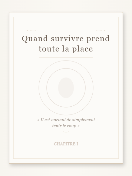 Couverture — Quand survivre prend toute la place